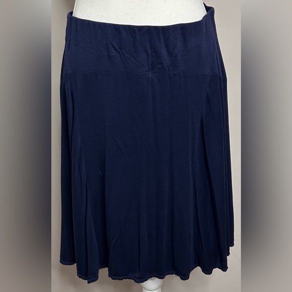 Max Studio sz. L viscose & spandex navy blue mini skirt - Picture 1 of 3